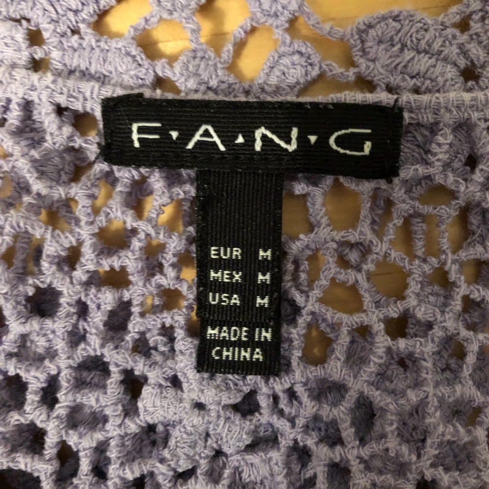 Fang cotton floral crocheted tank M - Picture 2 of 4